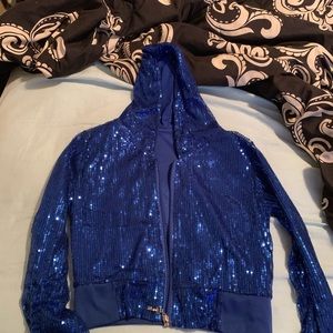 Sequin blue festival/rave cropped sweater